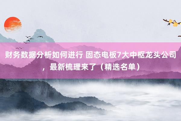 财务数据分析如何进行 固态电板7大中枢龙头公司，最新梳理来了（精选名单）