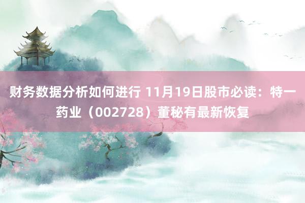 财务数据分析如何进行 11月19日股市必读：特一药业（002728）董秘有最新恢复