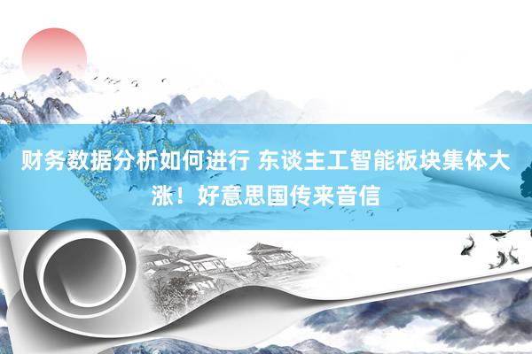 财务数据分析如何进行 东谈主工智能板块集体大涨！好意思国传来音信