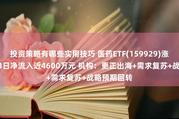 投资策略有哪些实用技巧 医药ETF(159929)涨近1% 相接3日净流入近4600万元 机构：更正出海+需求复苏+战略预期回转