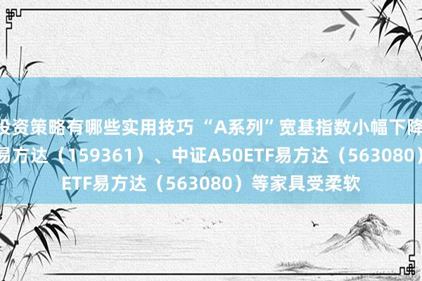 投资策略有哪些实用技巧 “A系列”宽基指数小幅下降 中证A500ETF易方达（159361）、中证A50ETF易方达（563080）等家具受柔软