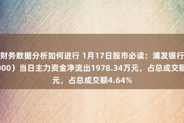 财务数据分析如何进行 1月17日股市必读：浦发银行（600000）当日主力资金净流出1978.34万元，占总成交额4.64%