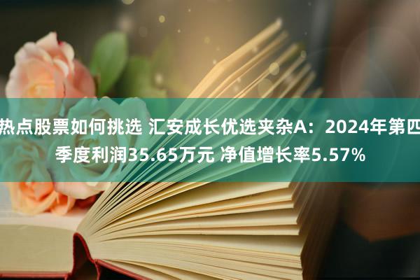 热点股票如何挑选 汇安成长优选夹杂A：2024年第四季度利润35.65万元 净值增长率5.57%