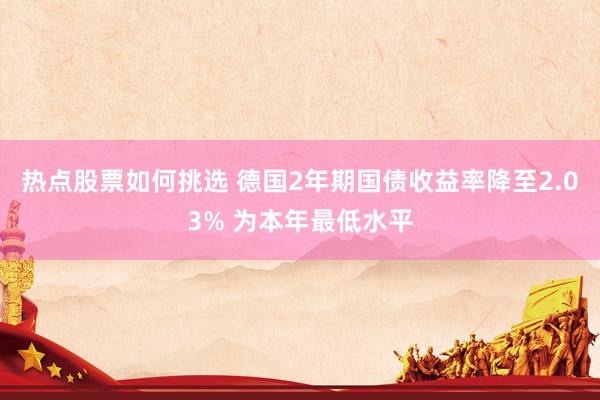 热点股票如何挑选 德国2年期国债收益率降至2.03% 为本年最低水平