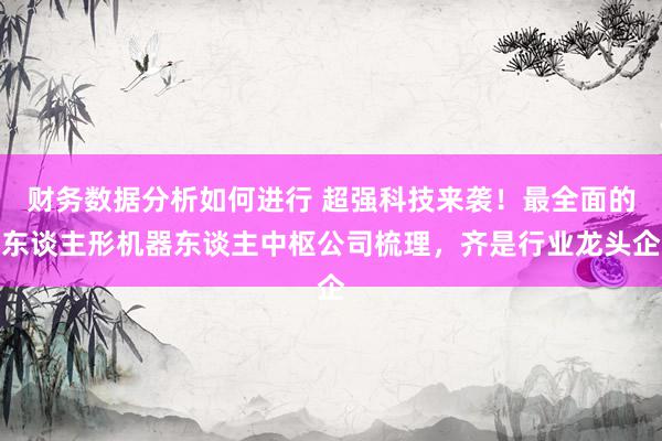 财务数据分析如何进行 超强科技来袭！最全面的东谈主形机器东谈主中枢公司梳理，齐是行业龙头企