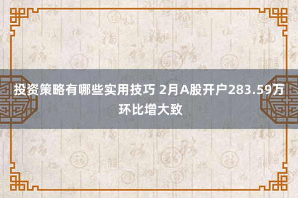 投资策略有哪些实用技巧 2月A股开户283.59万 环比增大致