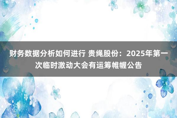 财务数据分析如何进行 贵绳股份：2025年第一次临时激动大会有运筹帷幄公告