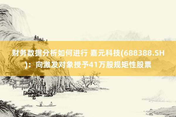 财务数据分析如何进行 嘉元科技(688388.SH)：向激发对象授予41万股规矩性股票